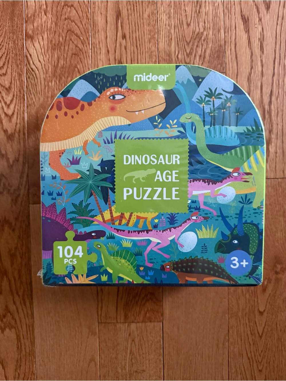 Mideer Dinosaur puzzle 104 pieces, new sealed in carrying case